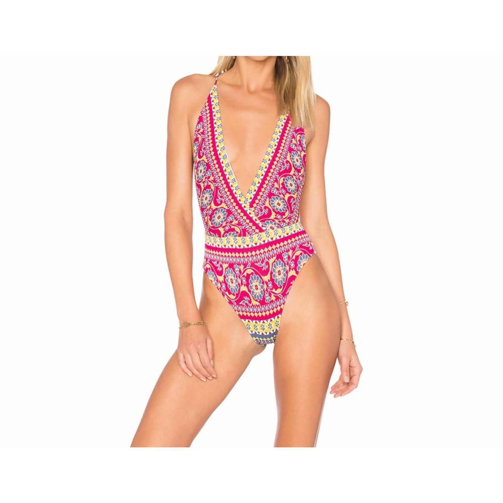 NEW SOAH women's aria one piece floral in fuchsia